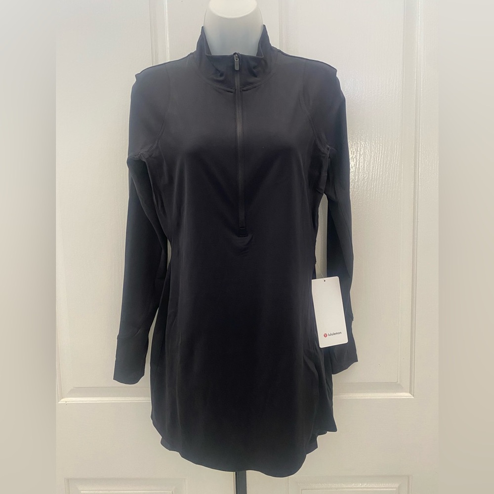 LULULEMON Black Nulux Long-Sleeve Tennis Dress 8 new with tags